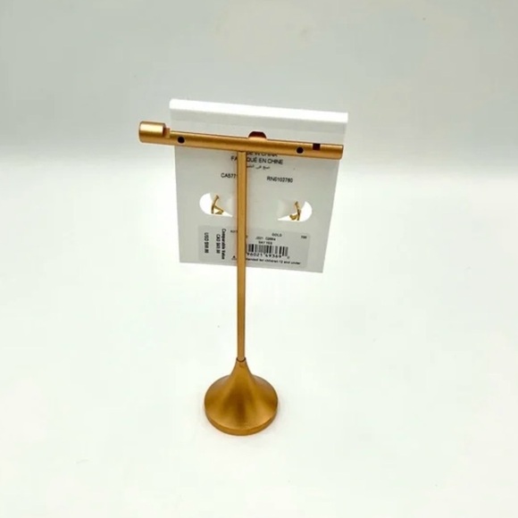 Kate Spade ♠️ Better Half Gold Script Stud Earrings NWT❣️😍 w/pink dust bag.💕 - Picture 5 of 11